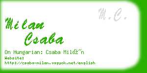 milan csaba business card